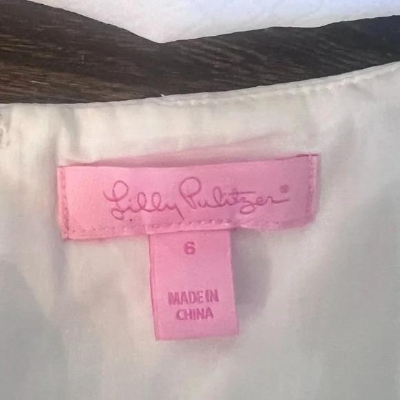 Lilly Pulitzer Lane Pineapple White and Gold Mini Dress Size 6 - Picture 4 of 12